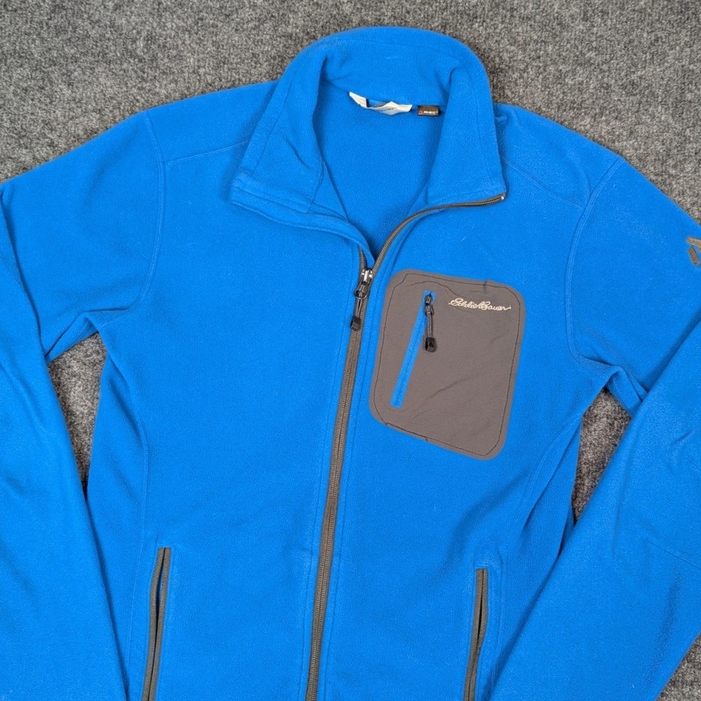 Eddie Bauer First Ascent Mens Small Blue Polartec Full Zip Up Fleece Jacket